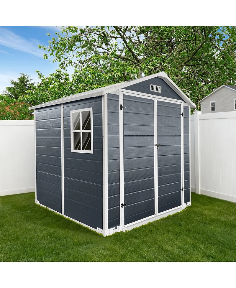 Streamdale Furniture 6ft x 6ft Plastic Outdoor Storage Shed with Lockable Door