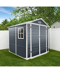 Streamdale Furniture 6ft x 6ft Plastic Outdoor Storage Shed with Lockable Door