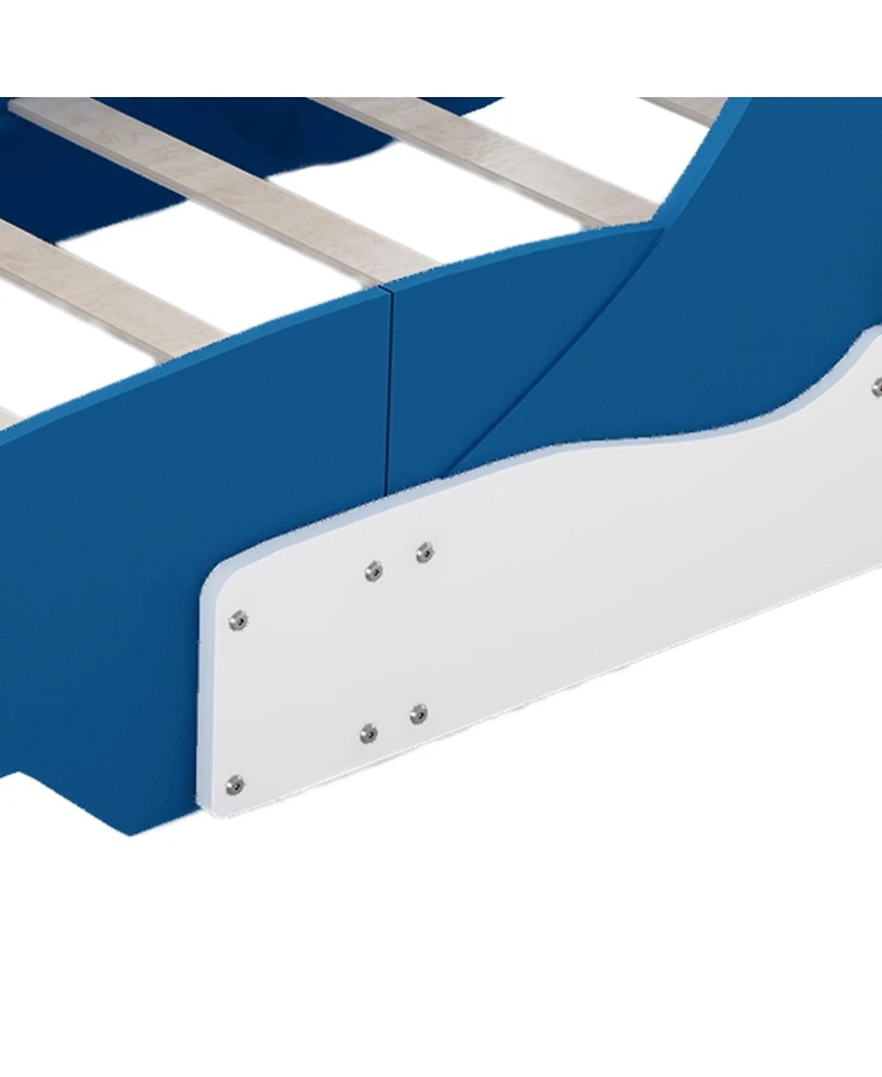 Streamdale Furniture Twin Size Race Car-Shaped Platform Bed with Wheels