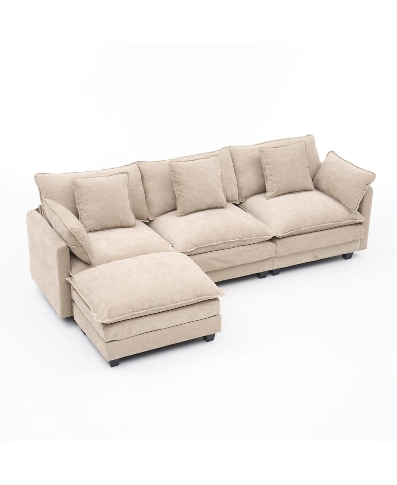 Streamdale Furniture 3-seat combo sofa with storage ottoman and footrest