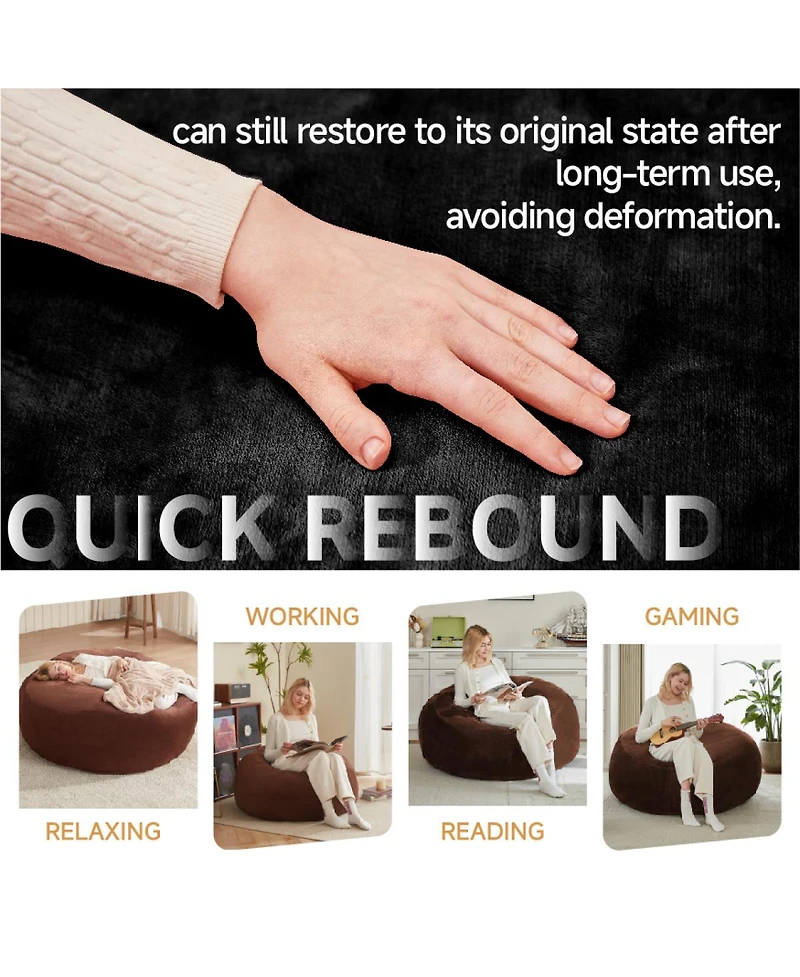 Streamdale Furniture 6FT Memory Foam Bean Bag Chair for Adults & Teens