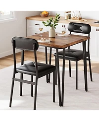 gaomon Dining Table Set for 4 Kitchen Table with Upholstered Chairs for Kitchen Room and Small Spaces (Retro Table with 2 Upholstered Chairs)