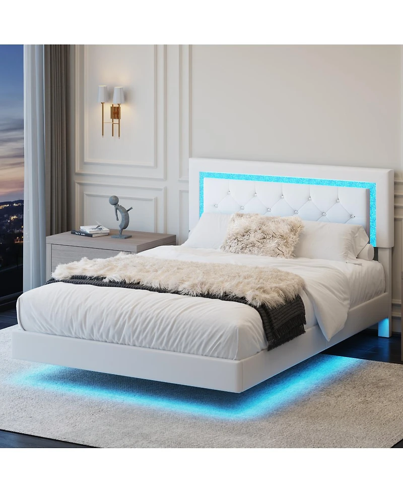 Streamdale Furniture Bed Frame with Led Headboard