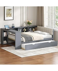 Streamdale Furniture Streamdale Wood Platform Bed w/Storage, Trundle, Charging Station