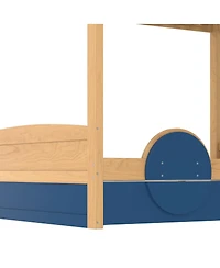Streamdale Furniture Streamdale Bunk Bed with Trundle, Wood Bunk Bed Frame with Bookshelf