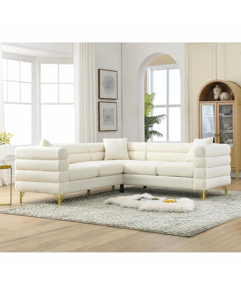 Streamdale Furniture 81.5-Inch Oversized Corner Sofa, L-Shaped Sectional Couch with 3 Cushions
