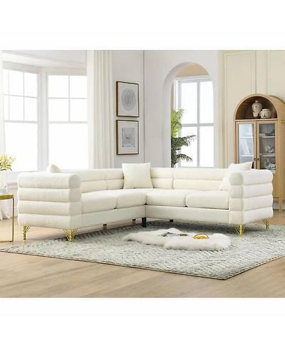 Streamdale Furniture 81.5-Inch Oversized Corner Sofa, L-Shaped Sectional Couch with 3 Cushions
