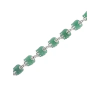 Macy's Green Jade Elephant (15 x 15mm) Station Bracelet in Sterling Silver