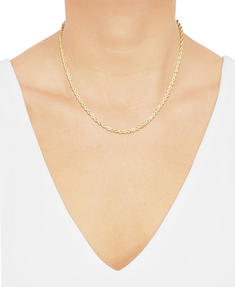 Macy's Hollow Rope Chain Necklace in 10k Yellow Gold