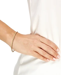 Macy's Hollow Rope Chain Bracelet in 14k Yellow Gold