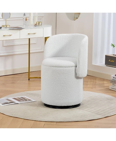 Streamdale Furniture Stylish Swivel Barrel Chair with Storage & Free Cat Bed