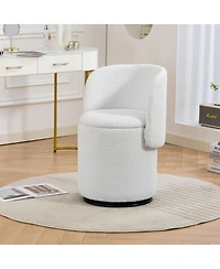 Streamdale Furniture Stylish Swivel Barrel Chair with Storage & Free Cat Bed