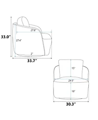 Streamdale Furniture Boucle Upholstered Swivel Accent Barrel Chair & Round Sofa Chair