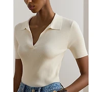 Lauren Ralph Women's Slim Fit Polo Collar Top