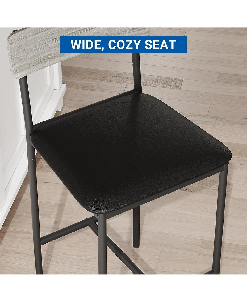 gaomon Bar Stools Set of 4 Kitchen Bar Stools with Footrest Pu Upholstered Counter Height Barstools Bar Chairs