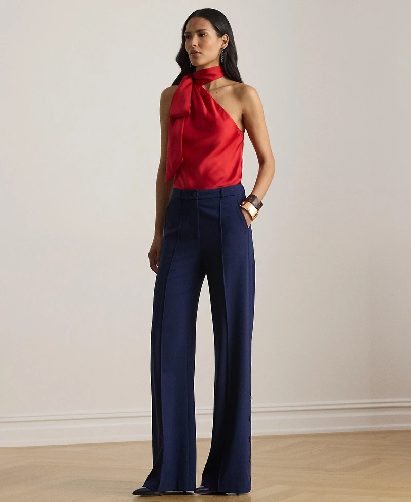 Lauren Ralph Women's Halter Neck Tie Detail Top