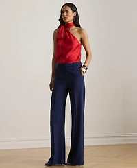 Lauren Ralph Women's Halter Neck Tie Detail Top