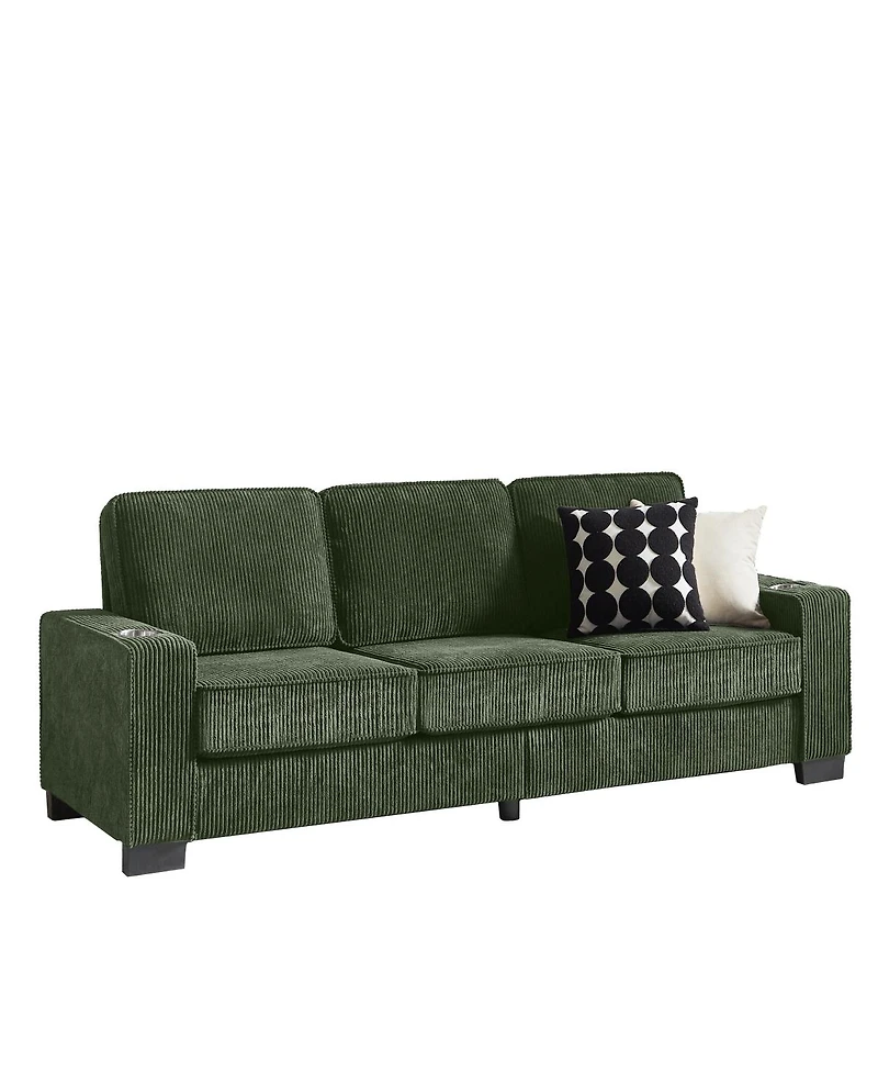 Streamdale Furniture Streamdale Corduroy 3-Seater Sofa, Modern Compressed Couch for Living Room