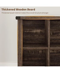 gaomon 9-Cube Storage Organizer Bookshelf – 4-Tier Farmhouse Horizontal Wood Bookcase, 37.4" Long Low Shelf for Entryway, Living R