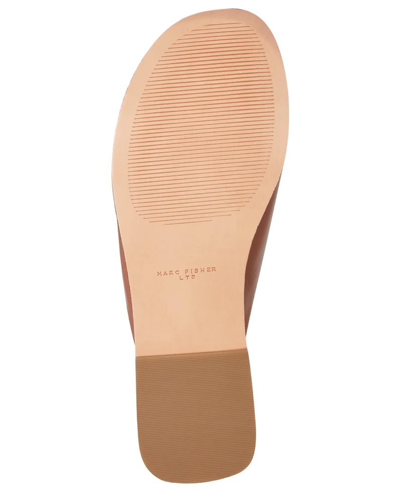 Marc Fisher Ltd Women's Dalani Ornamented Ruched Flat Slip-On Sandals