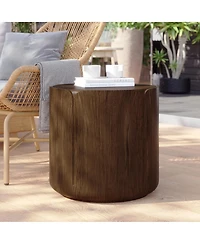 Streamdale Furniture Modern Wood Grain Patio Garden Stool, Sturdy Waterproof, No-Assembly Table