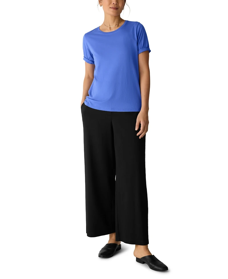 Eileen Fisher Women's Short-Sleeve Round Neck T-Shirt, Regular & Plus