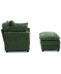 Streamdale Furniture Modern Accent Chair with Ottoman, Chenille