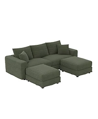 Streamdale Furniture 82.7" Plush Corduroy 3-Seat Sofa