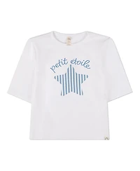 MeMoi Little Girls "Petit Etoile" Cotton-Rich Star-Themed 3/4-Sleeve T-Shirt