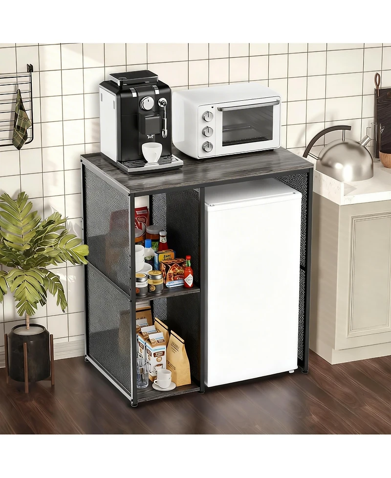 Yigii Storage Rack for Mini Fridge, Microwave, Coffee Bar