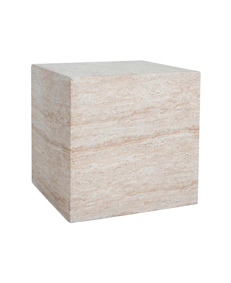 Streamdale Furniture Outdoor/Indoor Square Travertine Lightweight Concrete Side Table