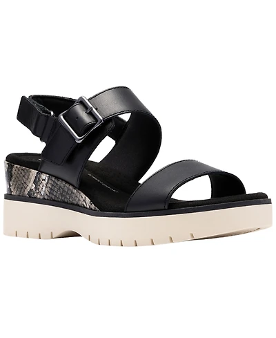 Clarks Women's Diaz Rose Wedge Round Toe Sandals