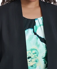 Calvin Klein Plus Collarless Open Front Jacket