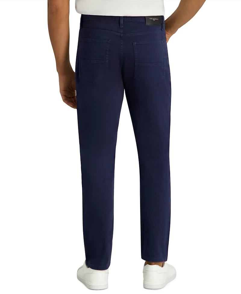 Karl Lagerfeld Paris Men's Regular-Fit Linen-Blend 5-Pocket Casual Pants