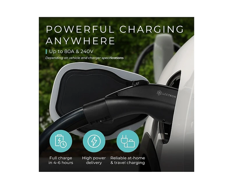 Lectron Tesla/Nacs to J1772 Ev Adapter | 240V 80 Amp | Ul 2252 Certified