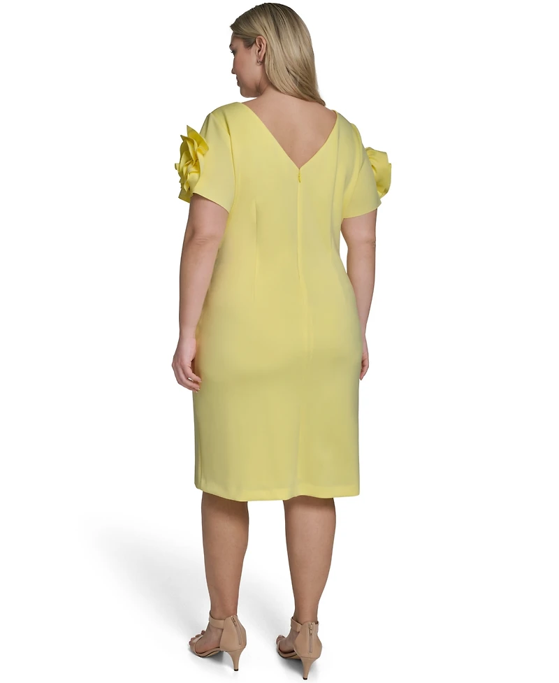 Jessica Howard Plus Short-Sleeve Boat Neck Dress