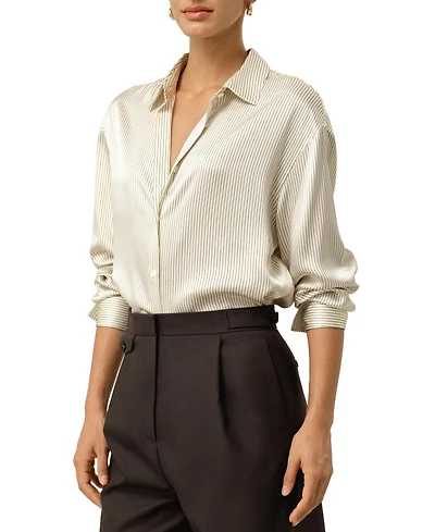 Lilysilk Women's Silk Charmeuse Pinstripe Shirt