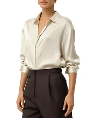 Lilysilk Women's Silk Charmeuse Pinstripe Shirt