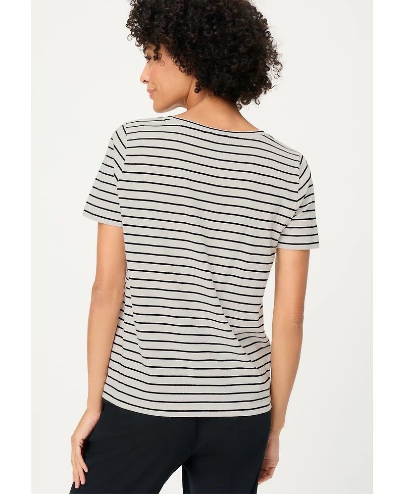 Olsen Women's Embrodiered Stripe T-Shirt