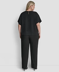 Dkny Plus Crew Neck Short-Sleeve Top