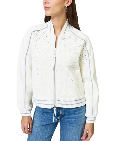 Central Park West Women's Ophelia X Crochet Sweater Bomber