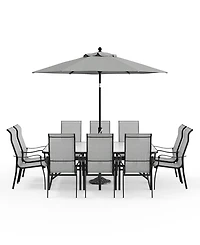 Agio Oasis 11-Pc. Aluminum Rust-Proof Outdoor Dining Set, Created for Macy's
