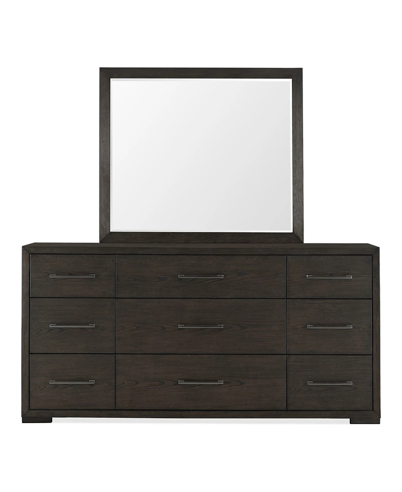 Ryder 35" Oak Veneer 9-Drawer Dresser