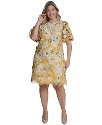 Eliza J Plus Size Boat Neck Short-Sleeve Cocktail Dress