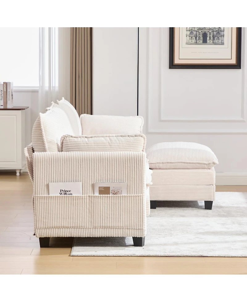 Streamdale Furniture 102" Oversized Modular Sectional Sofa with Movable Ottoman