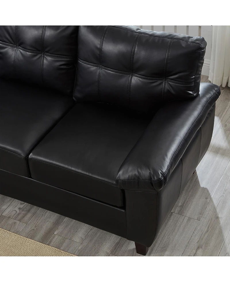 Streamdale Furniture 79" Three Seater Modern Faux Leather Sofa with Storage