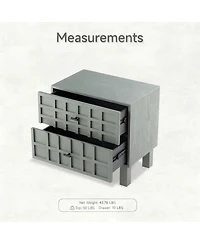 Yigii Light Green Nightstand with Grid Design