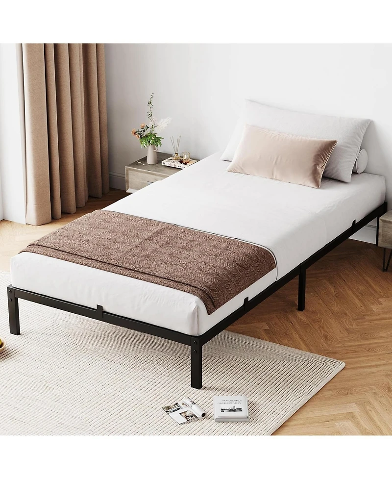 gaomon Inch Bed Frame Metal Platform, Bed Frame with Ample Storage, No Box Spring Needed and Steel Slat Support