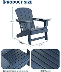 gaomon Modern Hdpe Plastic Adirondack Chair Set of 4