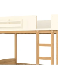 Streamdale Queen Bunk Bed with Trundle, Bookshelf, and Auto Design for Kids